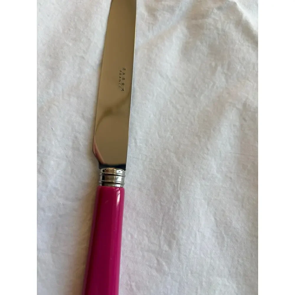 NEW Sabre Paris Pop Unis Raspberry Pink Dinner Knife Stainless Steel